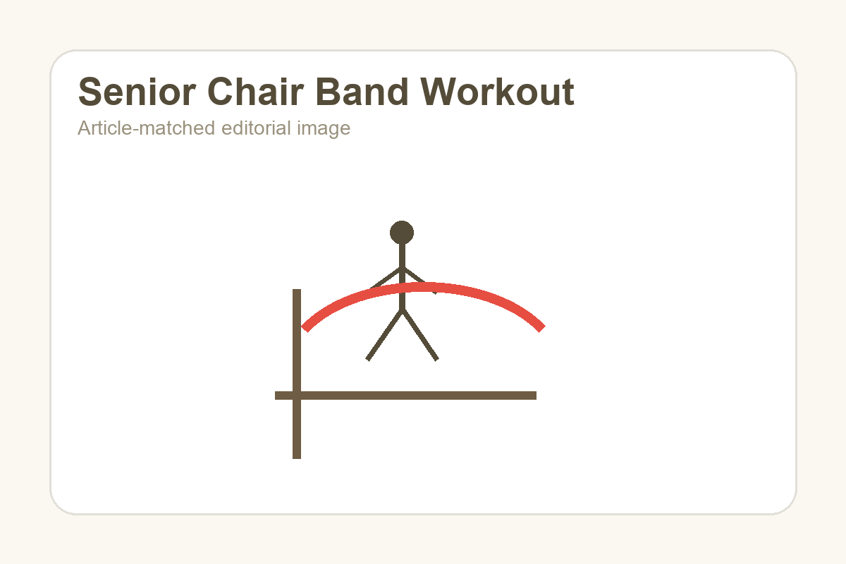Senior strength workout with a resistance band and chair support